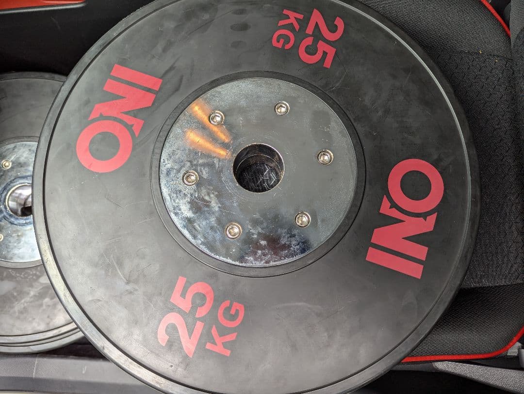 ONI 25 KG ダンベルプレート2枚 バンパープレート 25kg 20kg 15kg 10kg 2枚1セット（ONI）-ジムガレージ