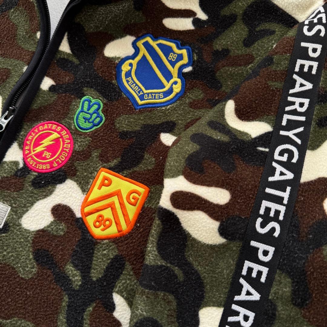 パーリーゲイツ フリース ジャケット 迷彩 カモフラ サイドロゴ M〜L