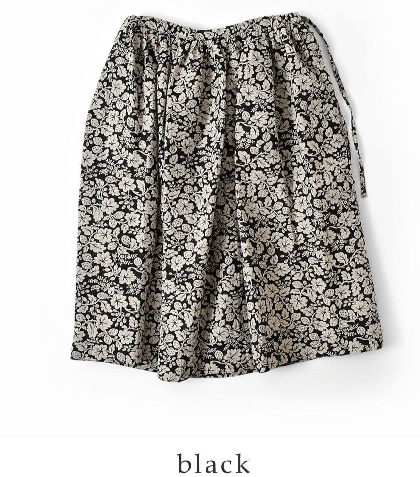 R& D.M.Co- コットンリネンジャガード ワイルドベリーギャザースカート