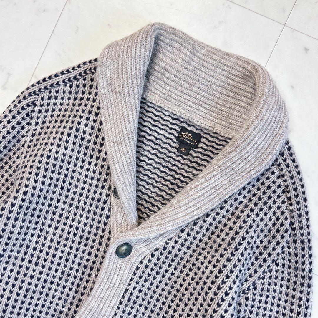 L.L.Bean バーズアイ カーディガン ショールカラー L