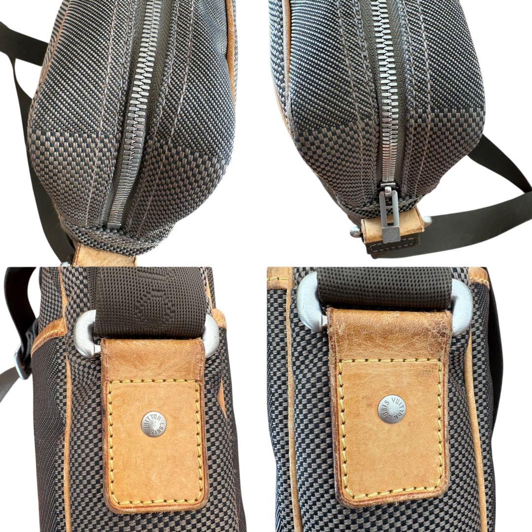 ルイヴィトン ダミエ 斜めがけ メッセンジャーバッグ シタダン ヌメ革