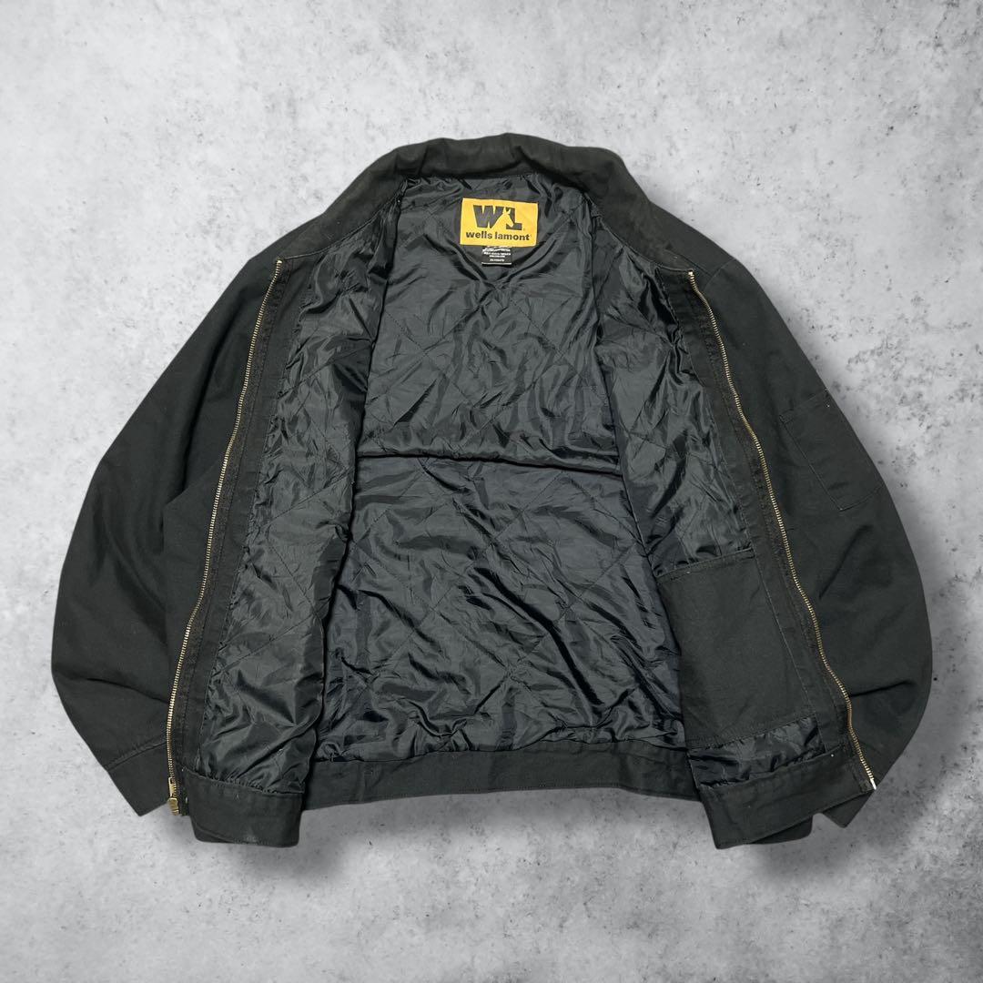 デトロイトジャケットダックジャケット中綿ブラック2XLワーク古着