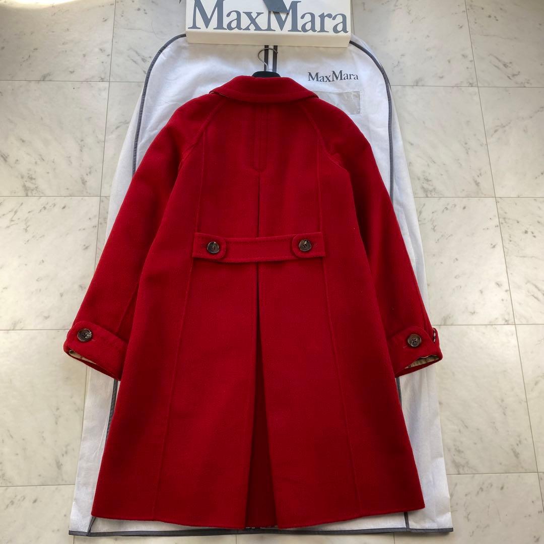 カシミヤ混◎バーバリーロンドン ダブルフェイス コート 赤 レッド