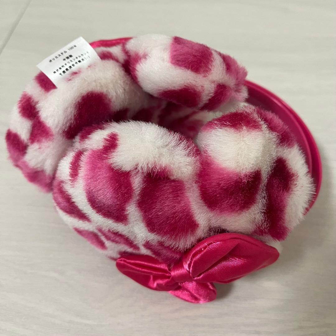 ディズニー ヒョウ柄 イヤーマフ ピンク - メルカリ