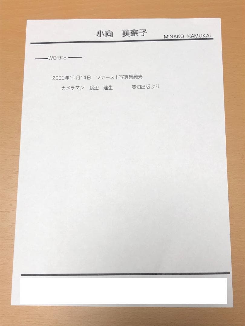 小向美奈子 デビュー当時 激レア生写真