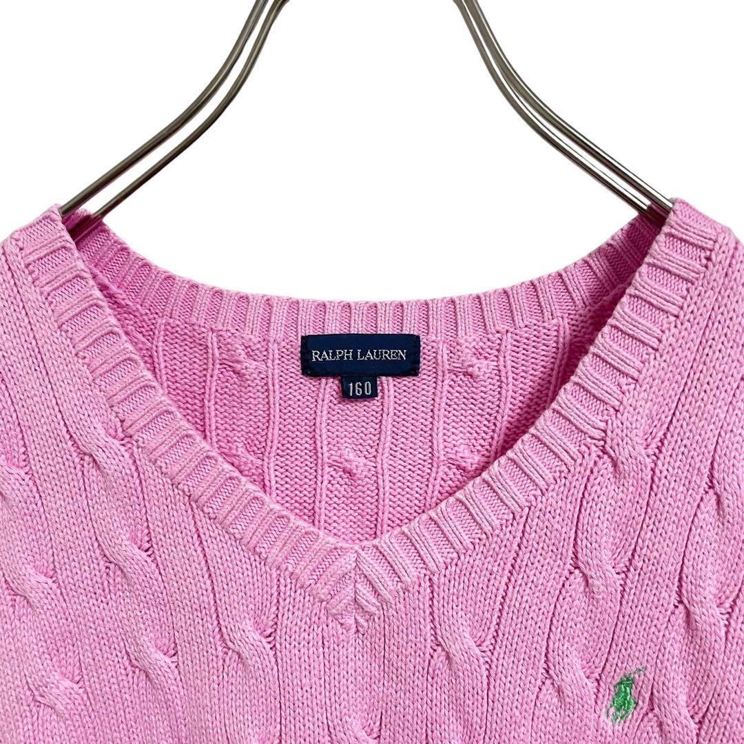 ラルフローレン ケーブルニット ベスト ピンク 160 - メルカリ