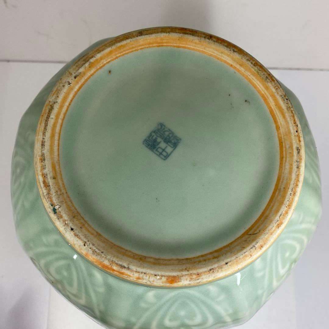 中国 竜泉窯 青磁花瓶 高さ約38㎝ タコヒ 東さ7-0302④