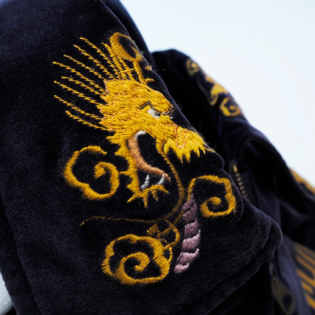 WAREHOUSE 硫黄島スカジャン 別珍 リバーシブル フルデコ 刺繍 龍