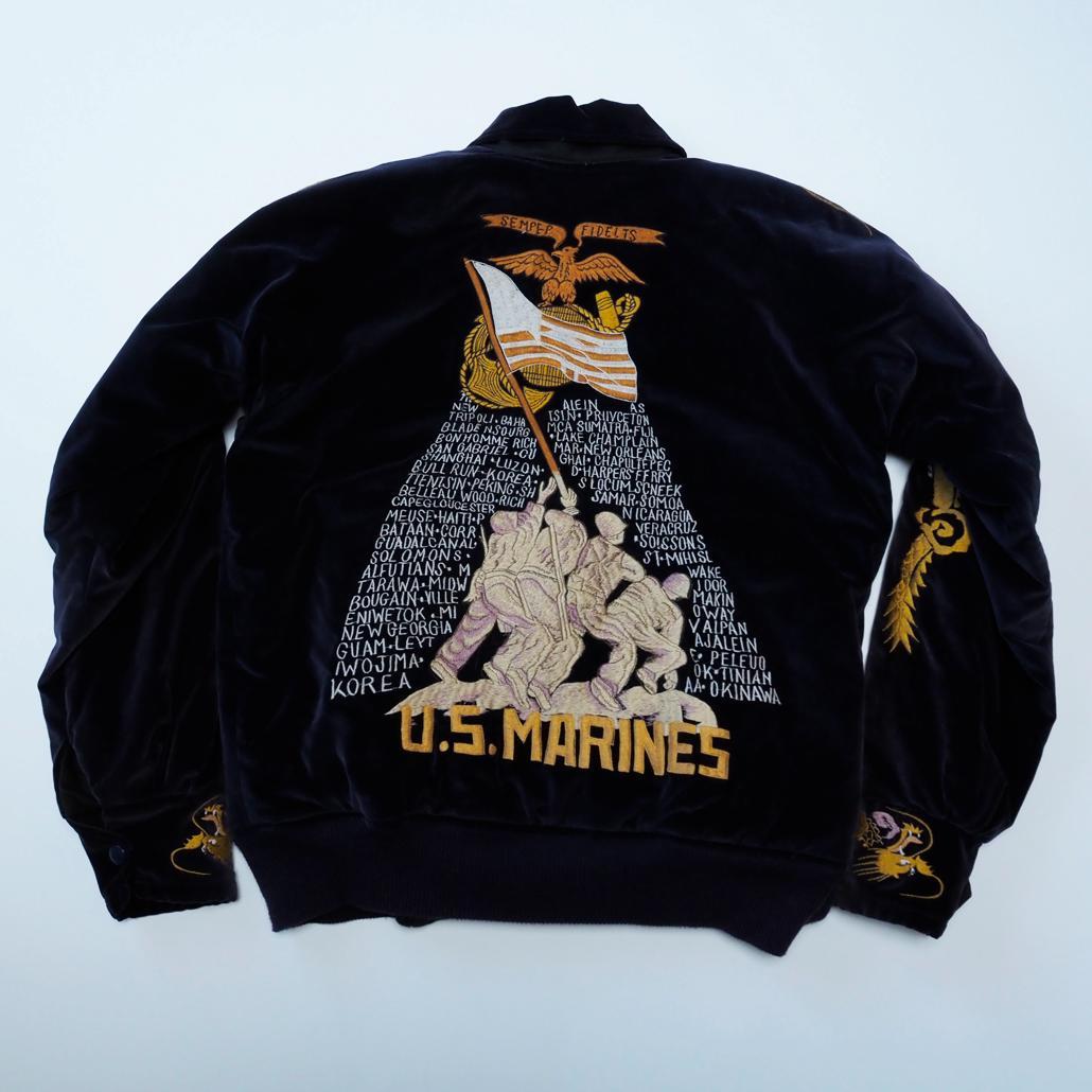 WAREHOUSE 硫黄島スカジャン 別珍 リバーシブル フルデコ 刺繍 龍