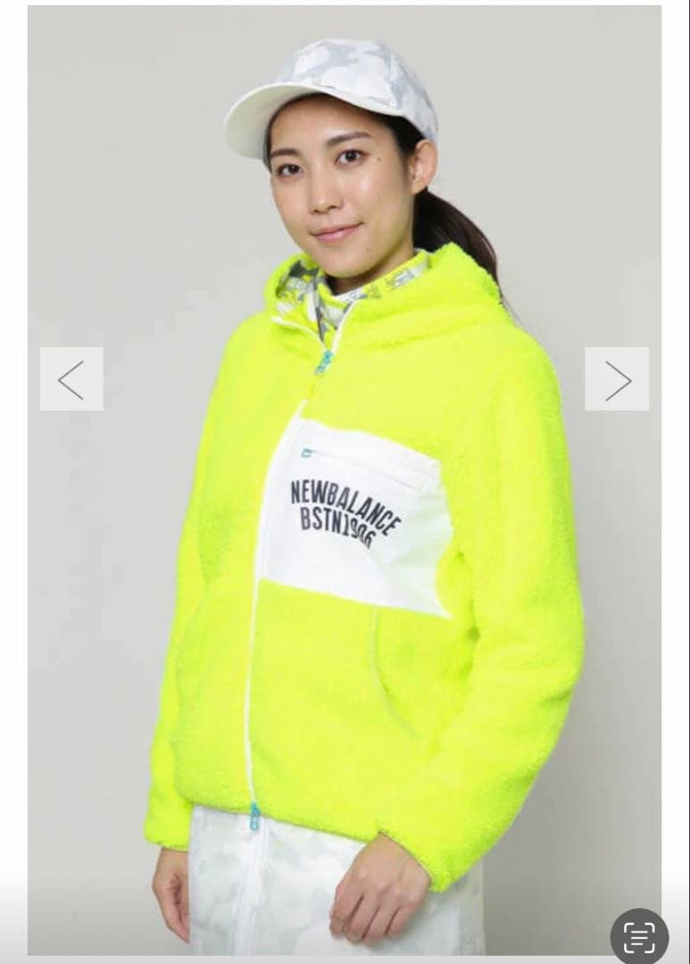 ニューバランスゴルフ フリースフルジップフーディ ジャケット ネオン