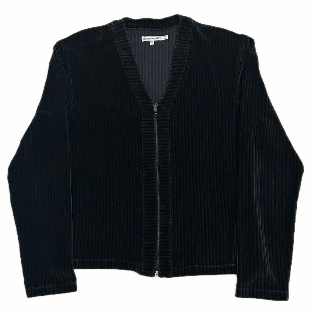 90s EMPORIO ARMANI ベロアジップアップジャケット ブルゾン