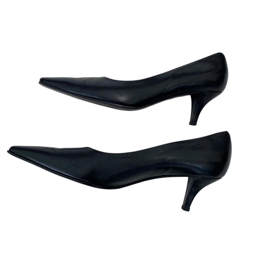 良品 プラダ パンプス ポインテッドトゥ ヒール サイズ37 24.0cm