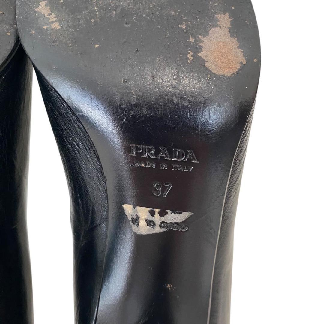 良品 プラダ パンプス ポインテッドトゥ ヒール サイズ37 24.0cm