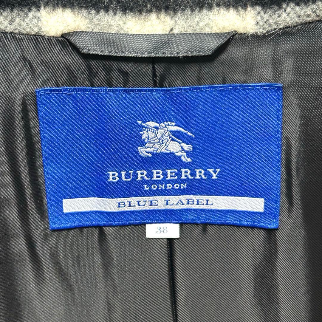 BURBERRYブルーレーベル ノバチェック アルパカ モヘア 38 - メルカリ