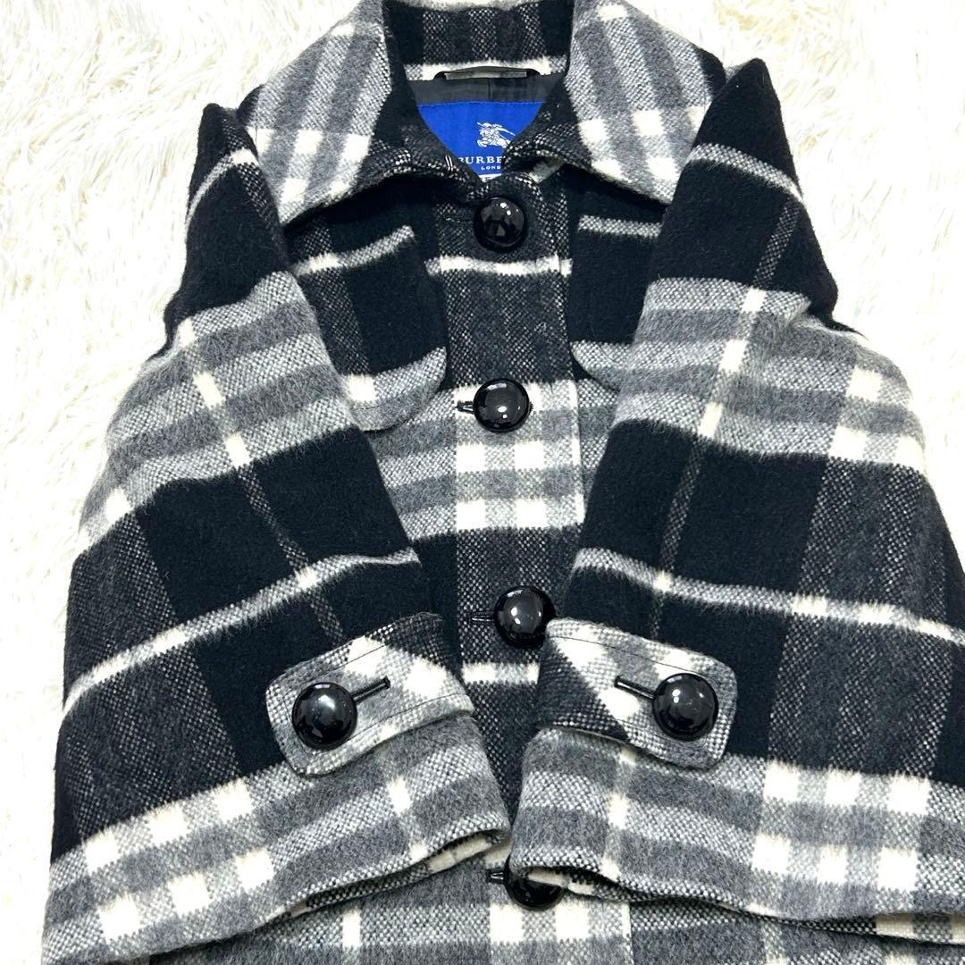 BURBERRYブルーレーベル ノバチェック アルパカ モヘア 38 - メルカリ