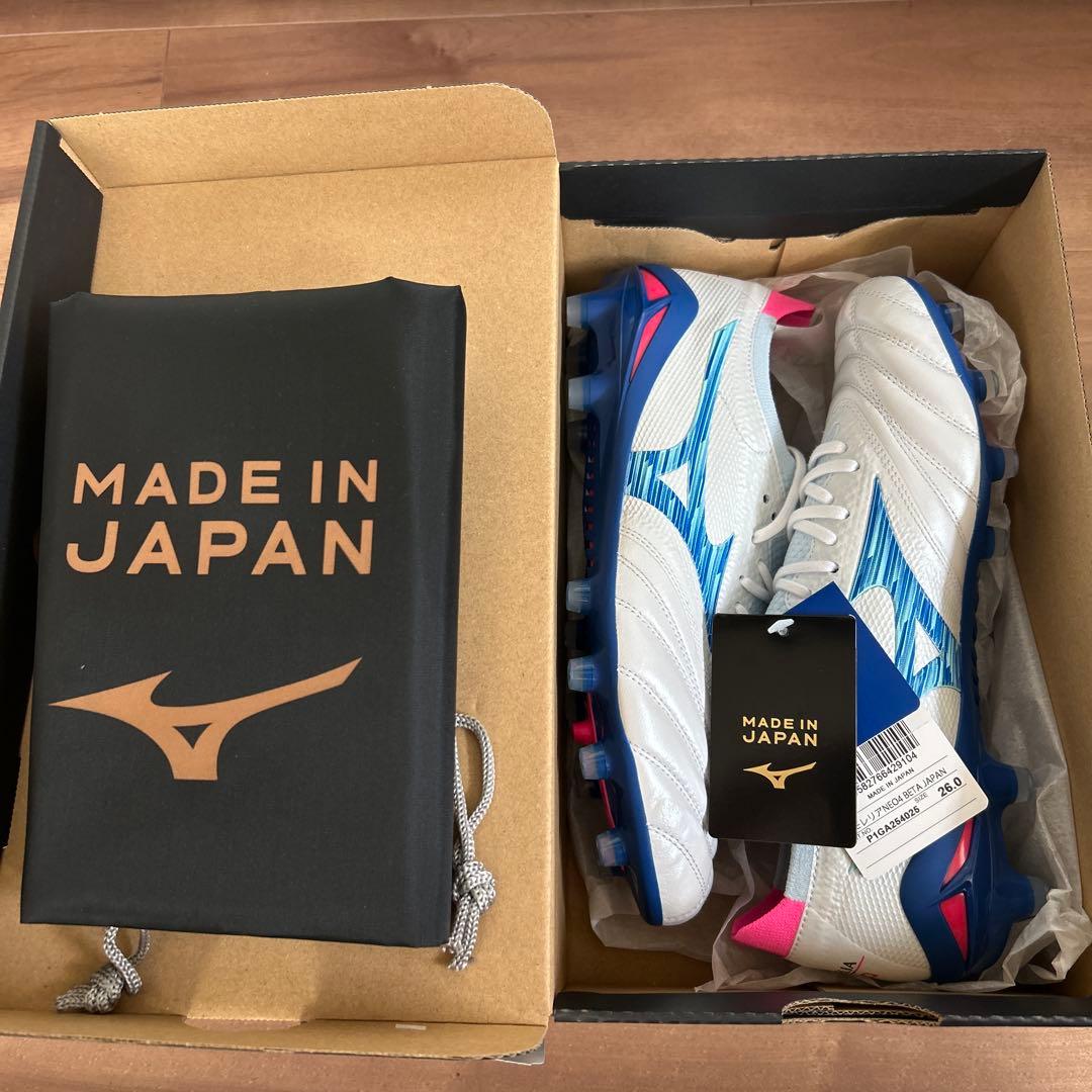 【新品未使用、箱、袋付き】モレリアネオ4β ジャパン JAPAN 26.0 モレリアネオIV β JAPAN(サッカー／フットボール)|P1GA2340|シューズ