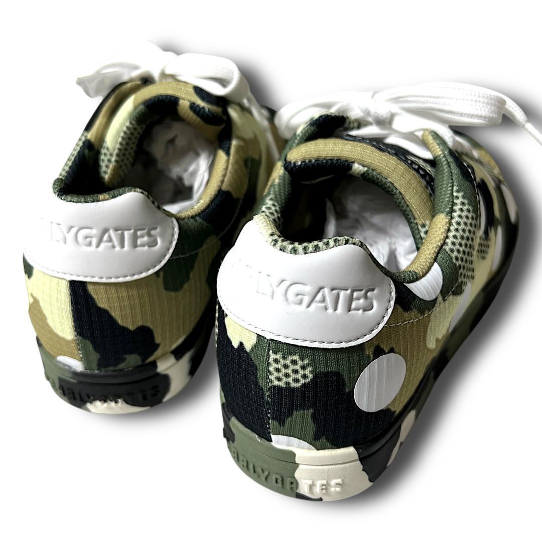 22.5cm パーリーゲイツ CAMO×ロゴ スパイク ゴルフシューズ