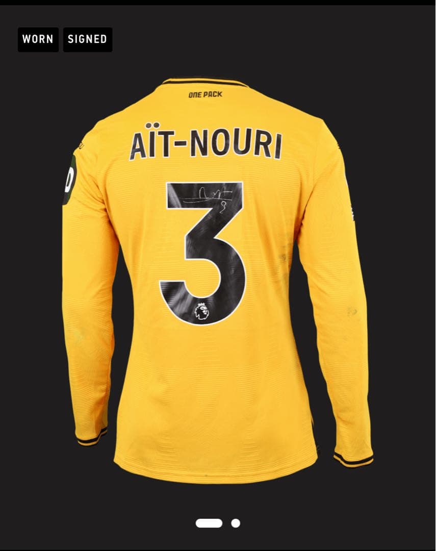 実着用サイン入り】ウルブス ライアン アイヌーリ #3 ユニフォーム