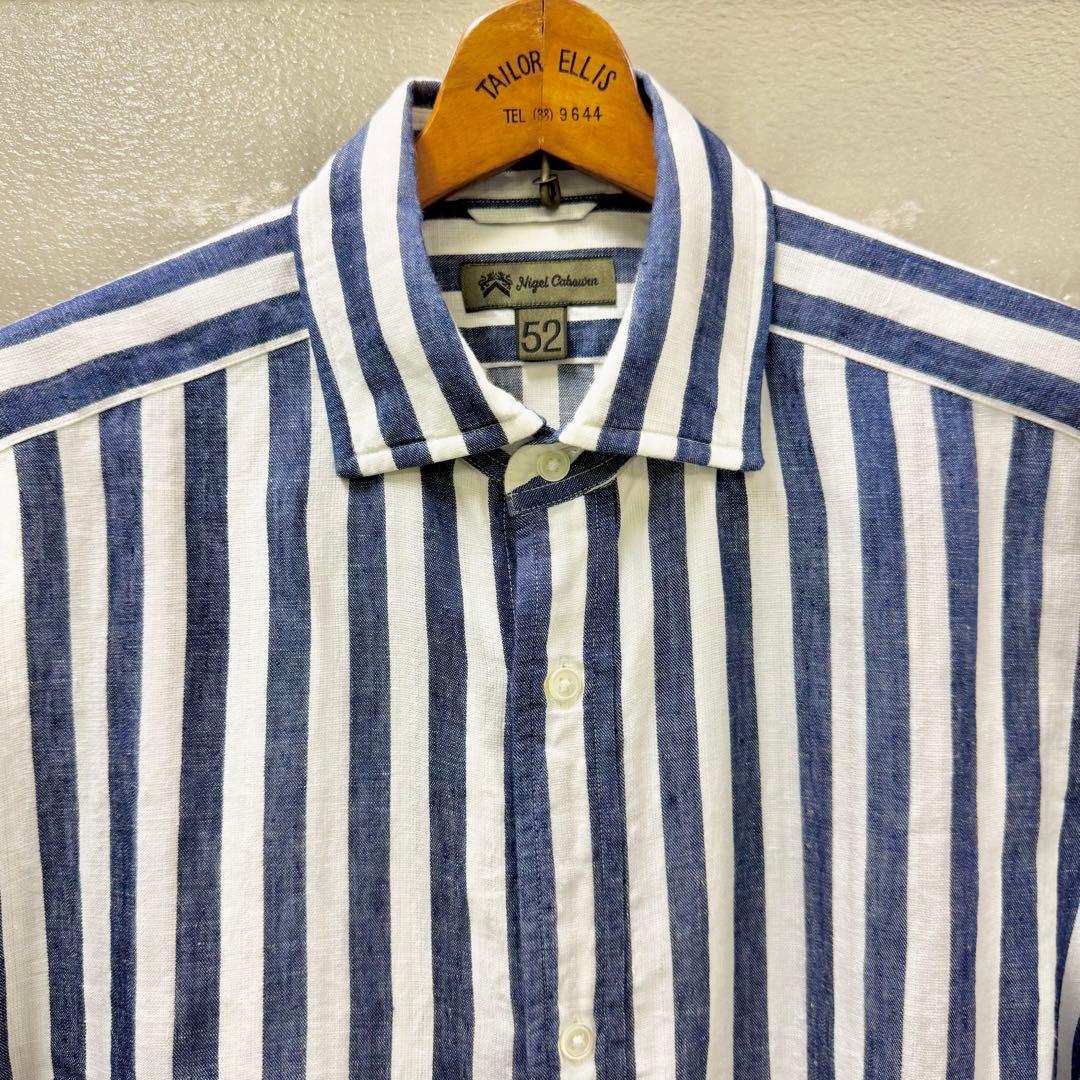 美品】Nigel Cabourn ブリティッシュオフィサーズシャツ-リネン52