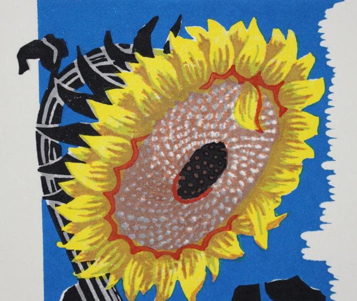 牧野清三 ひまわり 木版画 1990年 向日葵 - メルカリ