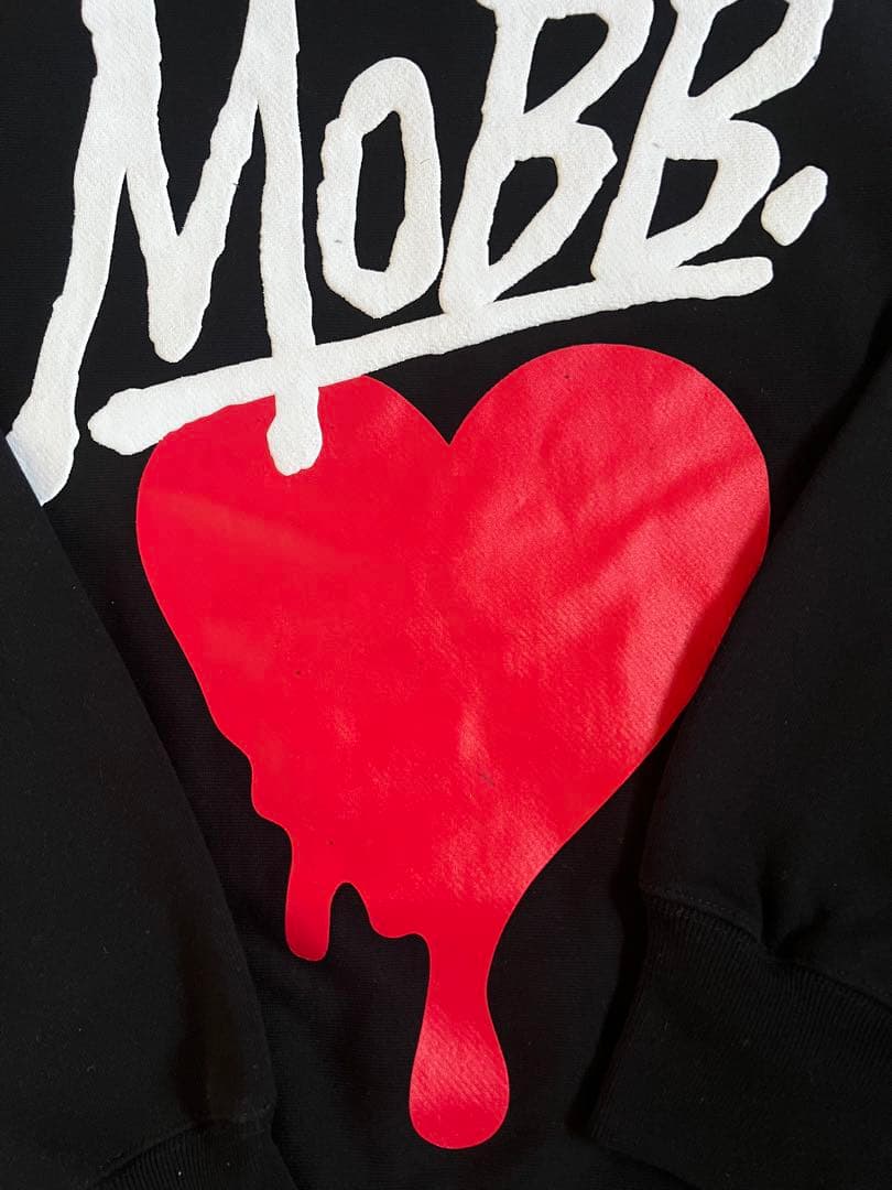 トップス HEART DRIP HOODIE -BLACK-