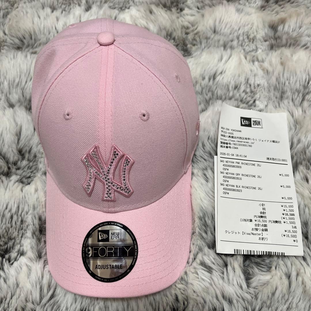 9FORTY Rhinestone ラインストーン ニューヨークヤンキースピンク