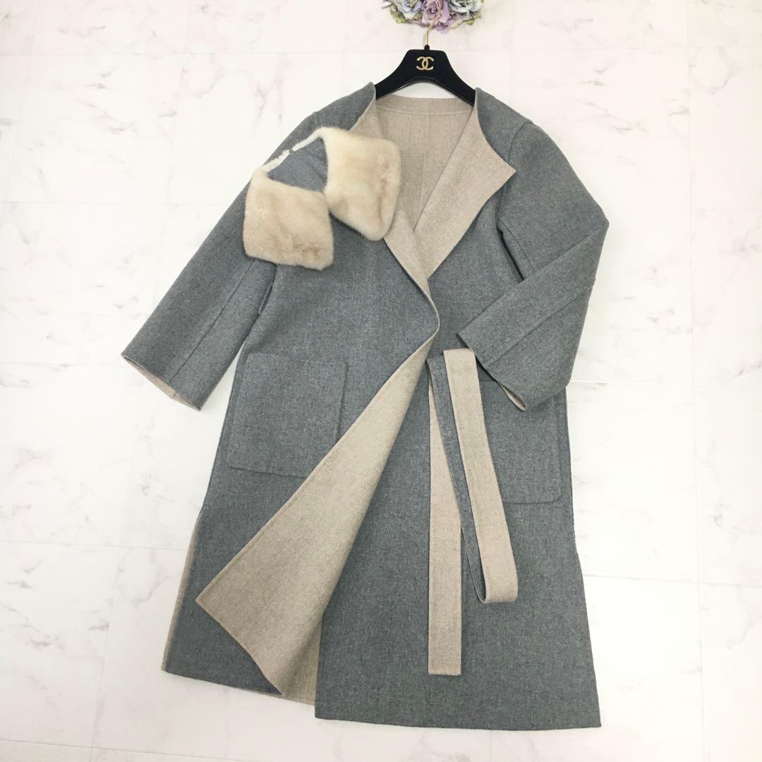 美品 定価50万円 FOXEY フォクシー カシミヤ ミンク ファー コート