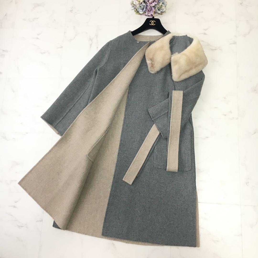 美品 定価50万円 FOXEY フォクシー カシミヤ ミンク ファー コート