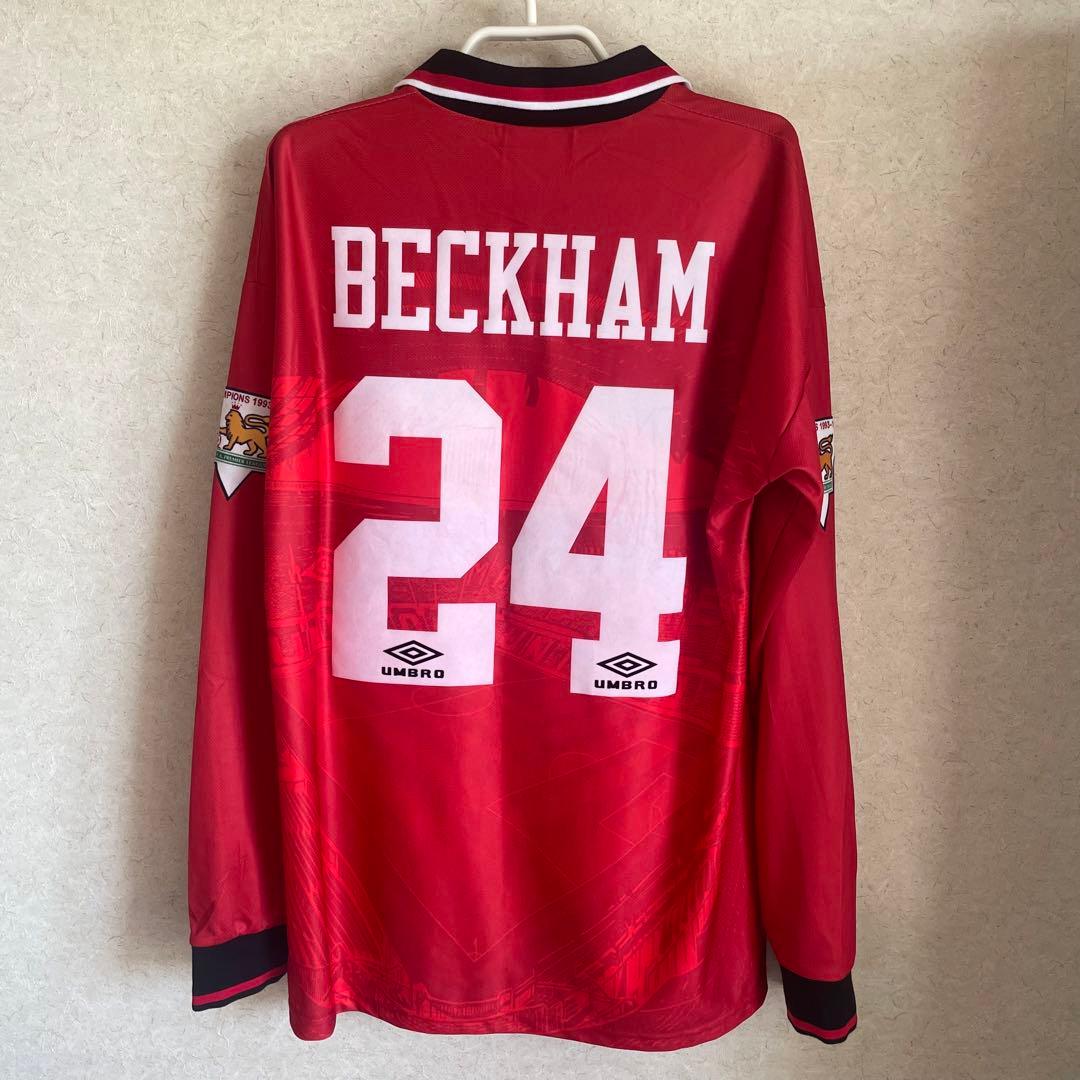 UK製94-96マンチェスターユナイテッド24番ベッカムユニフォームゲーム