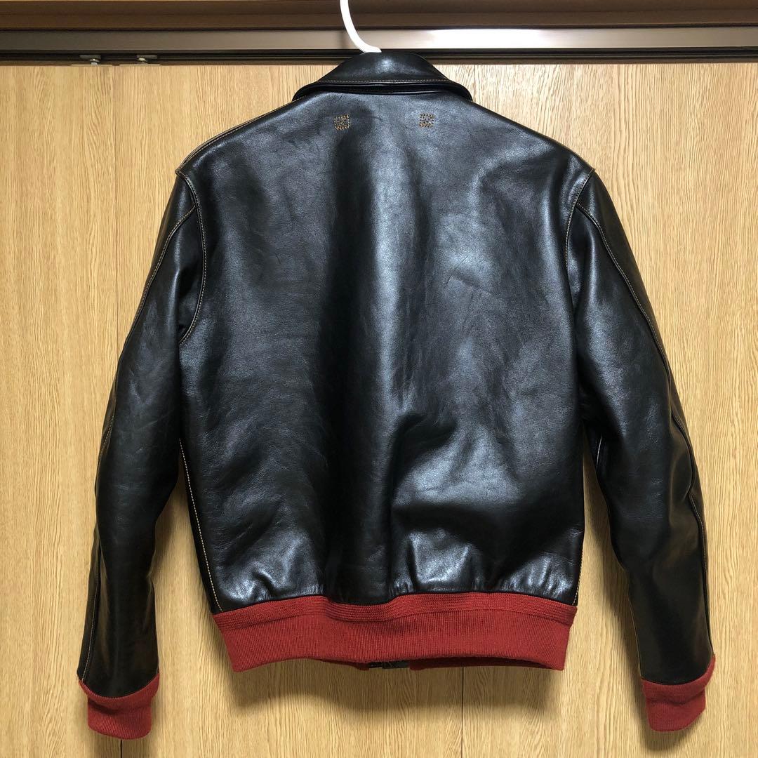 美品】Y's WORKS ホースハイド A-2 レザージャケット 赤リブ 38 - メルカリ