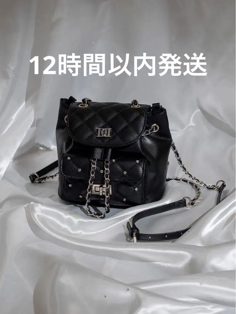 Darich ダーリッチ キルティングビジューミニリュック ブラック キルティングビジューミニリュック（バックパック/リュック）｜Darich