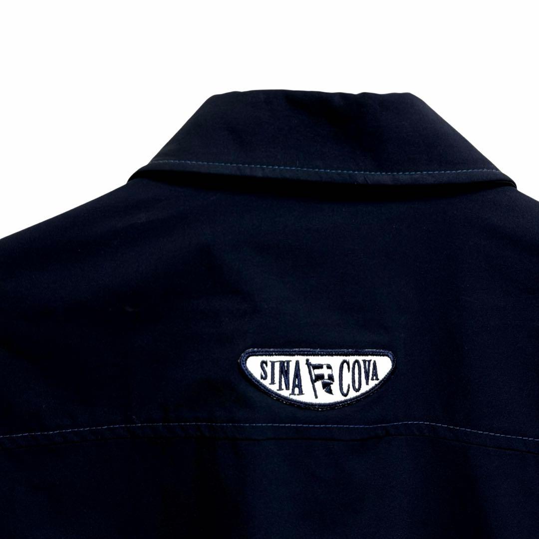 新品シナコバ シャツブルゾン Lサイズ ダークネイビー ワッペン