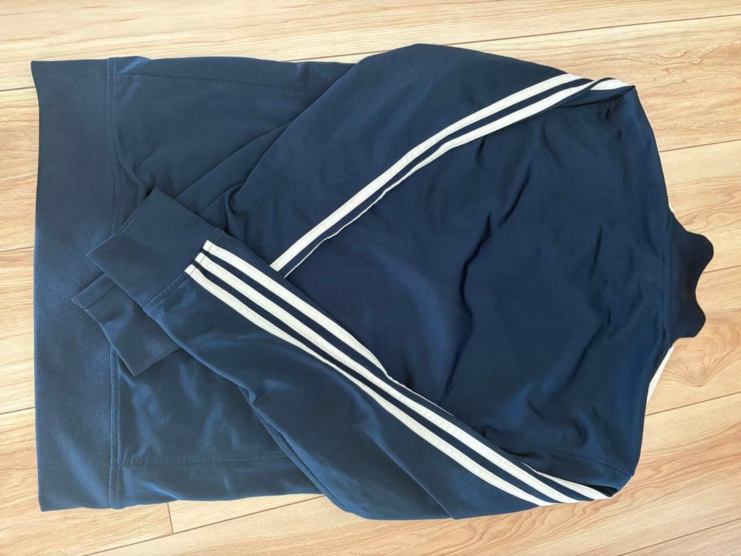 adidas ネイビー ジップアップジャージ S - トップスオンライン ショップ
