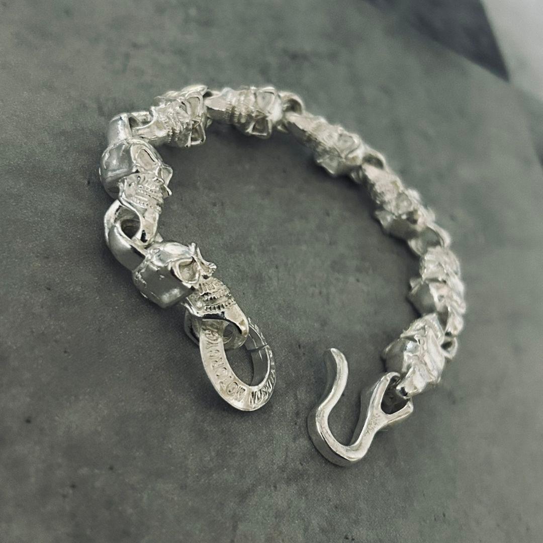 在庫限り】新品未使用 80'sスカルブレスレット シルバー925 ハーレー