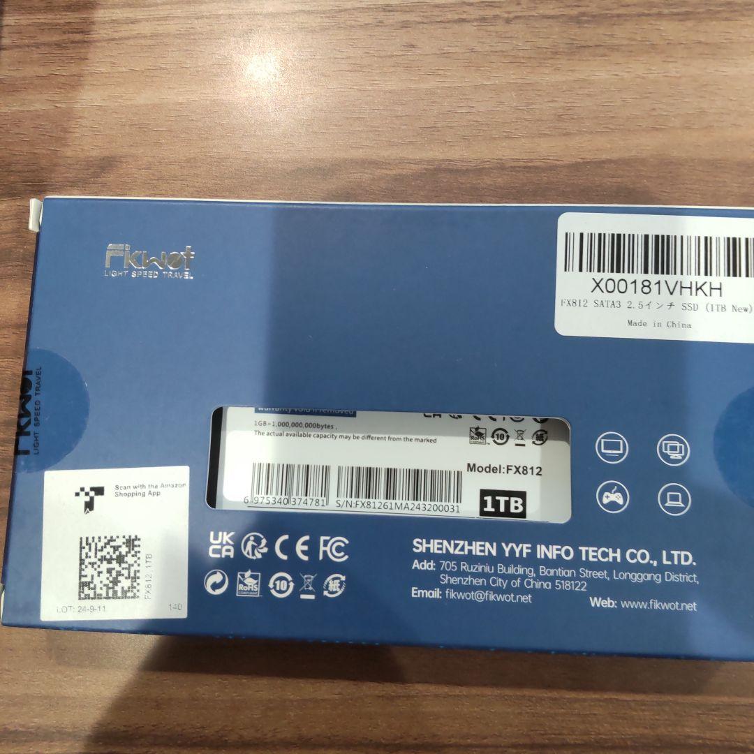 新品未使用 Fikwot FX812 1TB SSD 内蔵型 SATAⅢ - メルカリ