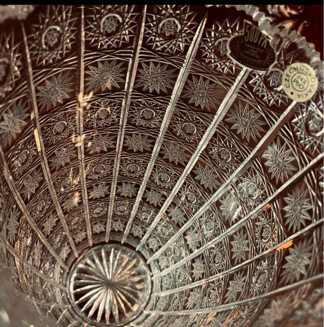 湯布院アンティーク 超高級ボヘミア フラワーベース500pkクリスタル 特大花瓶 ラスカボヘミア Bohemia 500PK ベース 花瓶 H20cm 51683/500/8