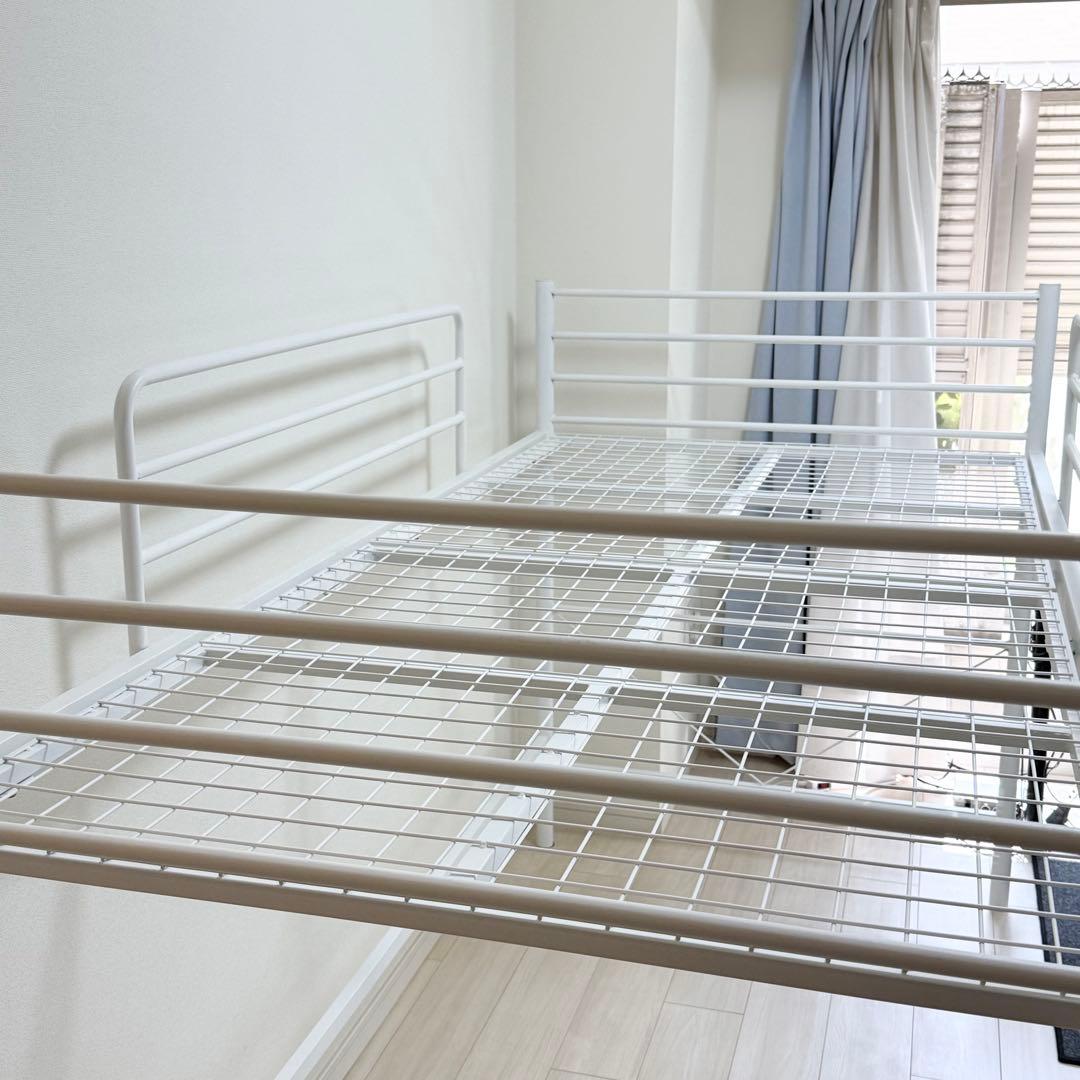 ニトリ スチールミドルベッドセパタ ロフトベッド 白 取り扱い説明書付