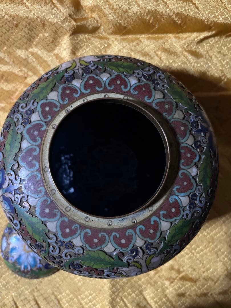 ☆【景泰藍 七宝焼き 花瓶 レトロ 美術 蘭 花模様 置物 壺】☆ - メルカリ