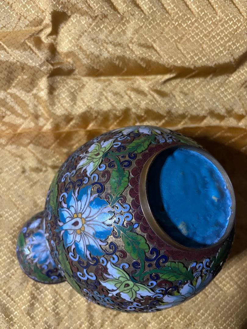☆【景泰藍 七宝焼き 花瓶 レトロ 美術 蘭 花模様 置物 壺】☆ - メルカリ