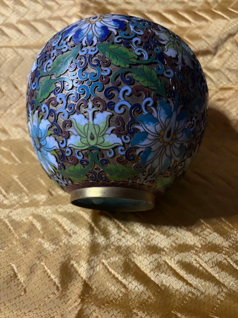 ☆【景泰藍 七宝焼き 花瓶 レトロ 美術 蘭 花模様 置物 壺】☆ - メルカリ