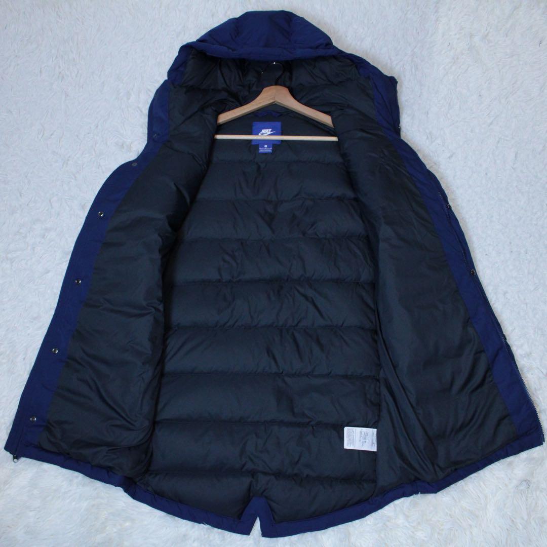 美品 NIKE ナイキ ロングダウンコート ベンチコート ブルー 青 M