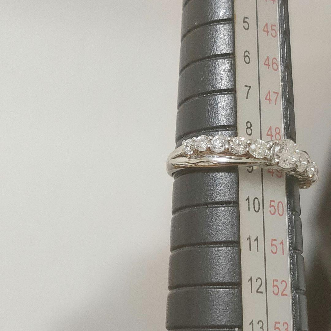 pt900 0.50ct エタニティリング ダイヤモンド ハーフエタニティ 8号