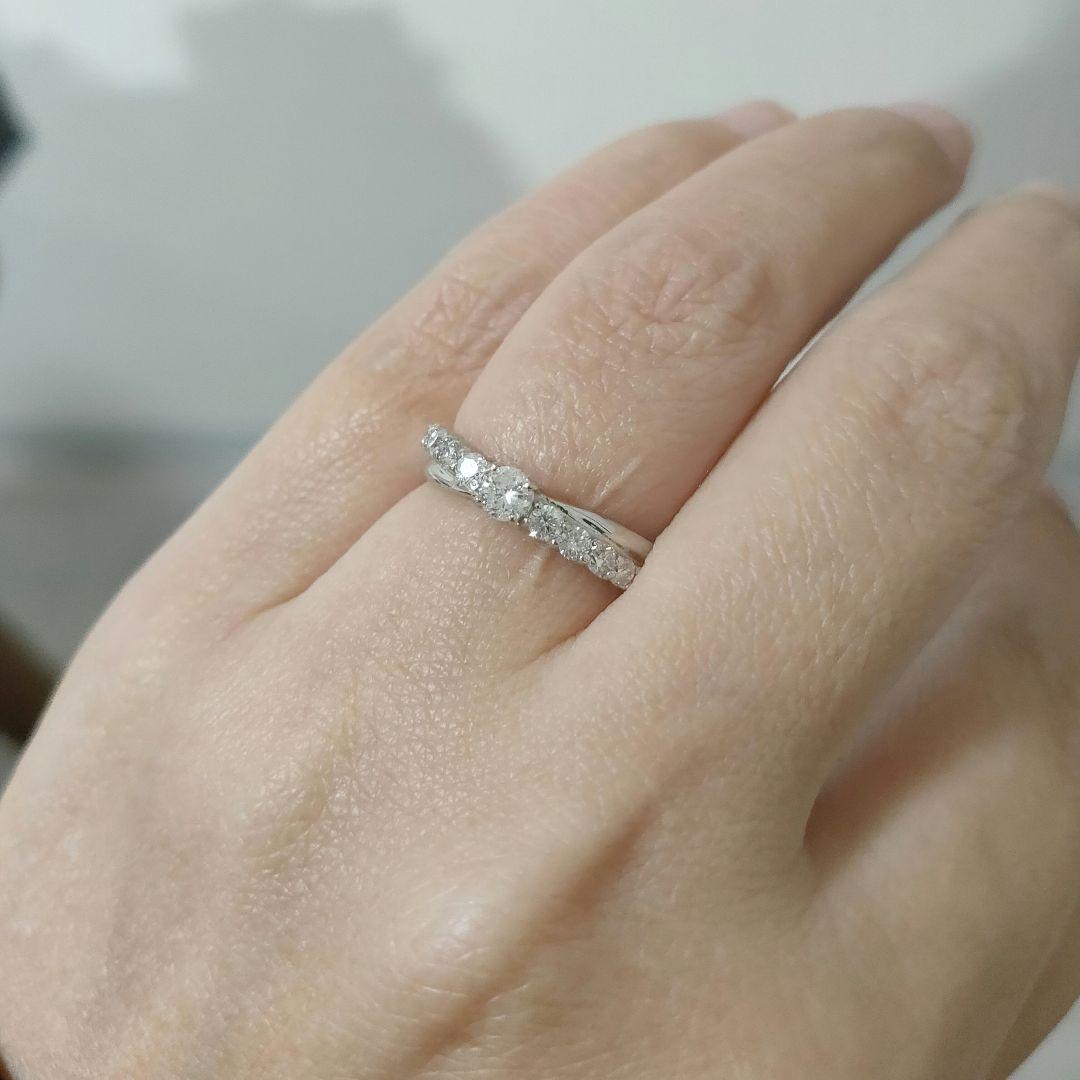 pt900 0.50ct エタニティリング ダイヤモンド ハーフエタニティ 8号
