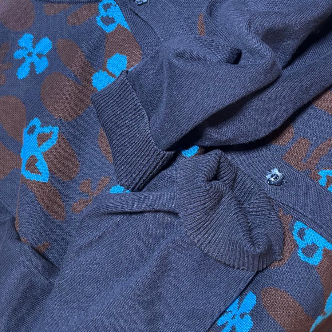 TTT MSW 花柄カーディガン ブラウン/ブルー