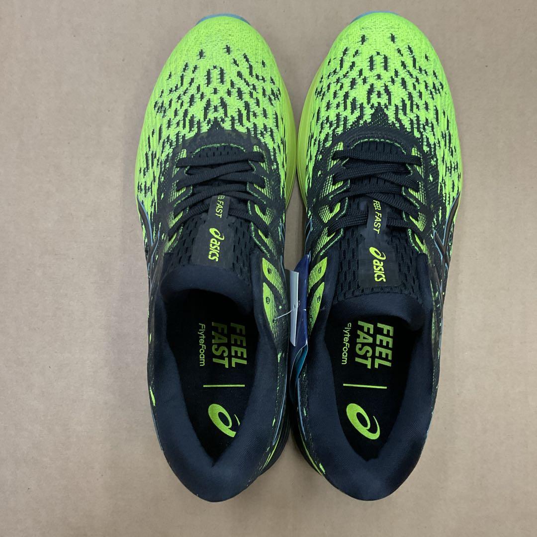 25.5cmASICS ランニングシューズ ネオンイエロー/ブラック