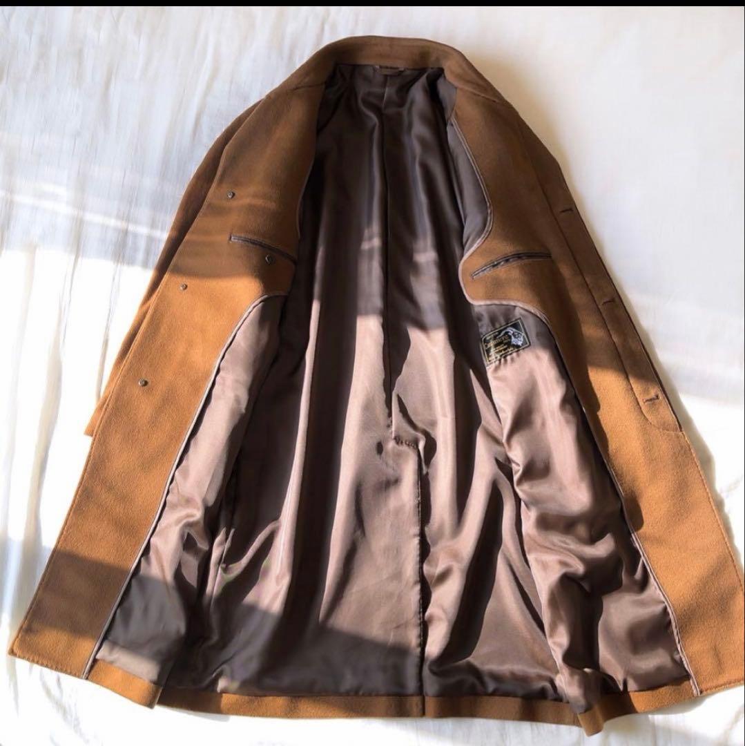 美品 最高級カシミヤ100 日本製 比翼 ステンカラーコート 92 英国製