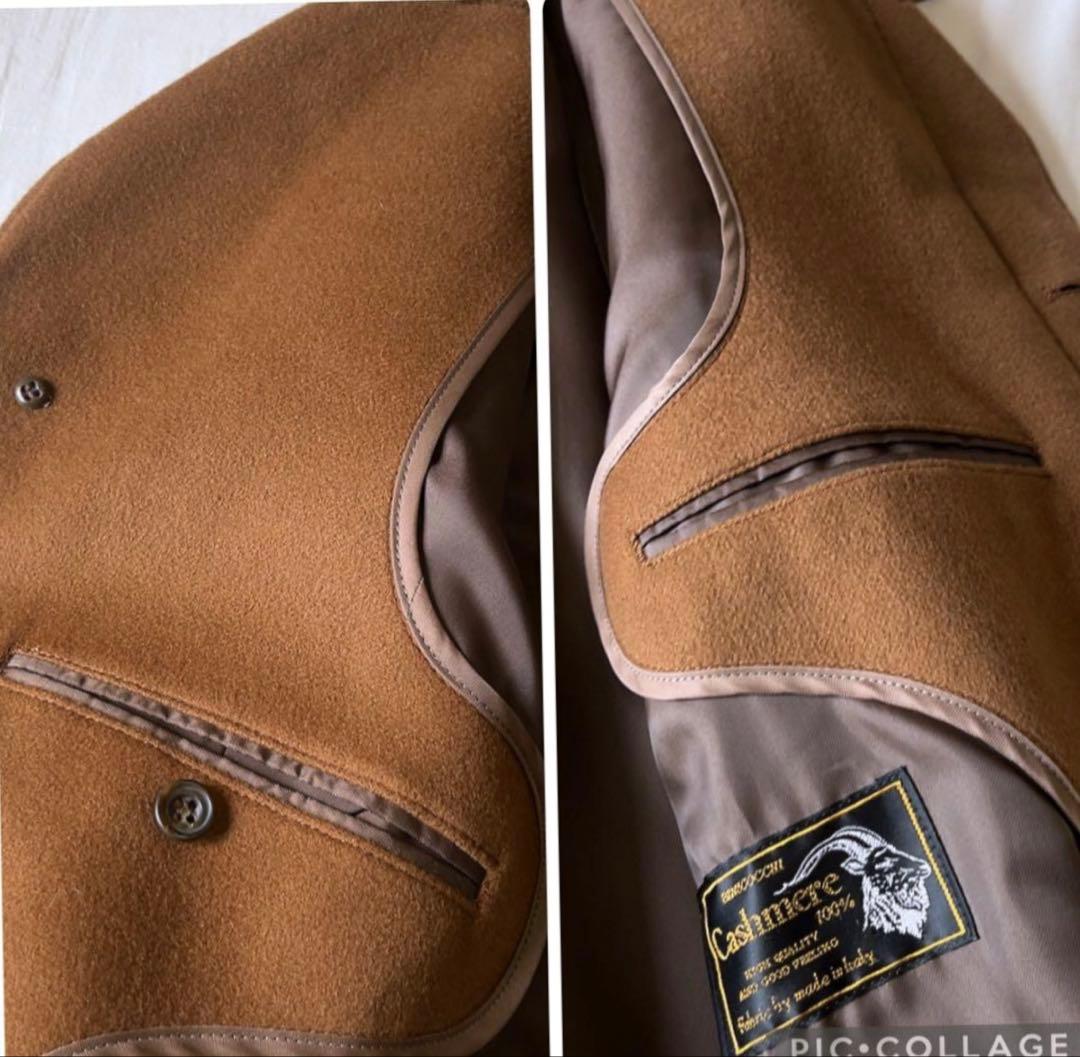 美品 最高級カシミヤ100 日本製 比翼 ステンカラーコート 92 英国製