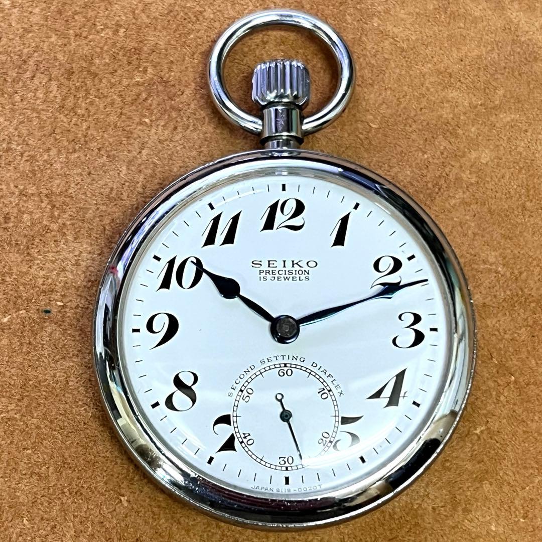 稼働品 セイコー SEIKO PRECISION 15石 懐中時計 青焼き針 - メルカリ