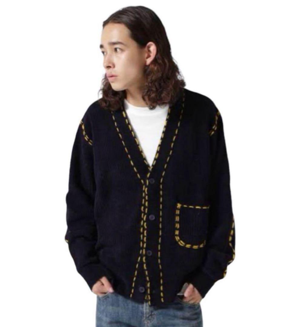 京本大我、吉沢亮着用PHINGERINPG1ステッチニットカーディガンLネイビー