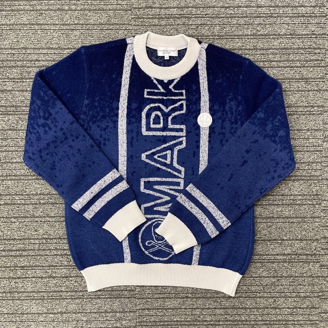 マークアンドロナ　セーター　ブルー MARK&LONA（マークアンドロナ） セーター ニット Lexington Layerd